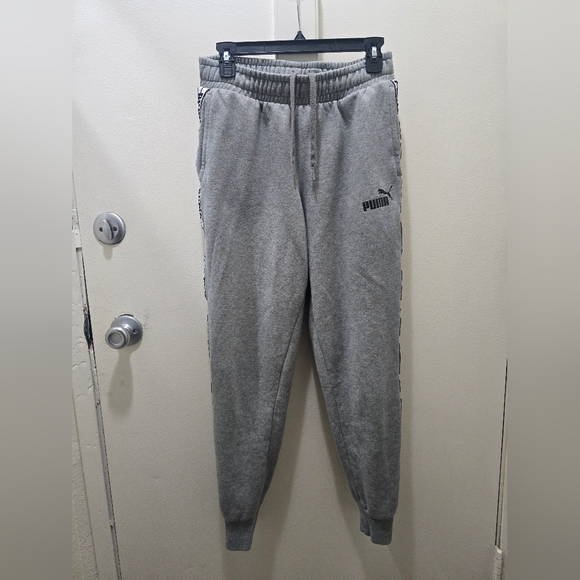 ​PUMA Gray Logo Tape Joggers - Picture 2 of 9